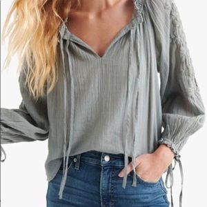 Embroidered peasant top